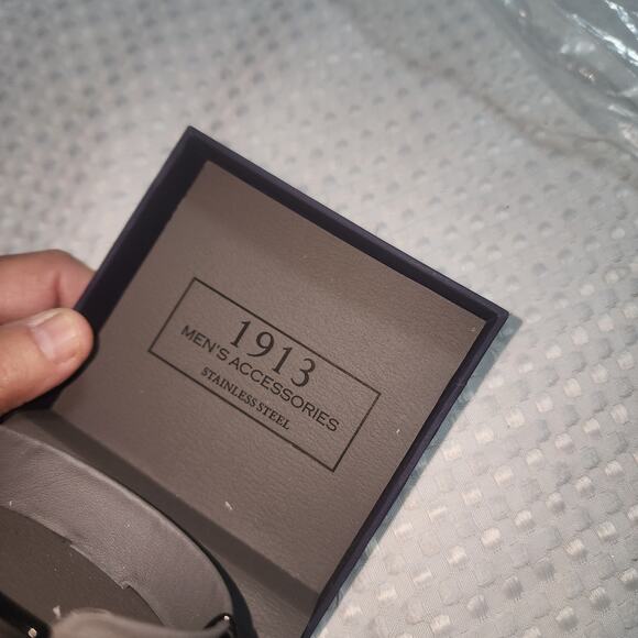 1913 NWT MENS STAINLESS STEEL AMERICAN FLAG CHAIN BRACELET - Picture 6 of 7